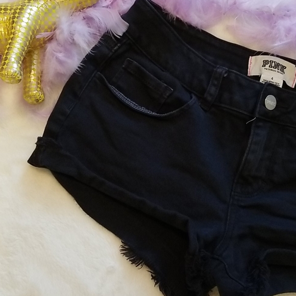 Women's PINK Victoria's Secret Black Shorts Size 4 - Picture 4 of 7